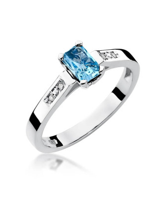 Topaz pierścionek białe złoto 0,65ct