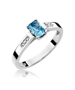Topaz pierścionek białe złoto 0,65ct