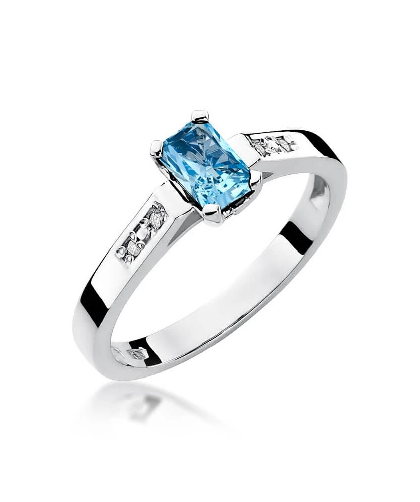 Topaz pierścionek białe złoto 0,65ct
