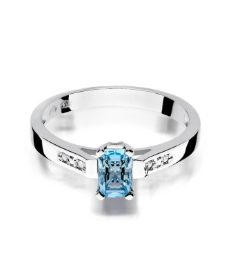 Topaz pierścionek białe złoto 0,65ct