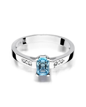 Topaz pierścionek białe złoto 0,65ct