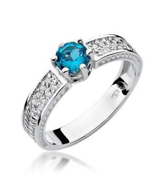 Topaz pierścionek białe złoto 0,50ct
