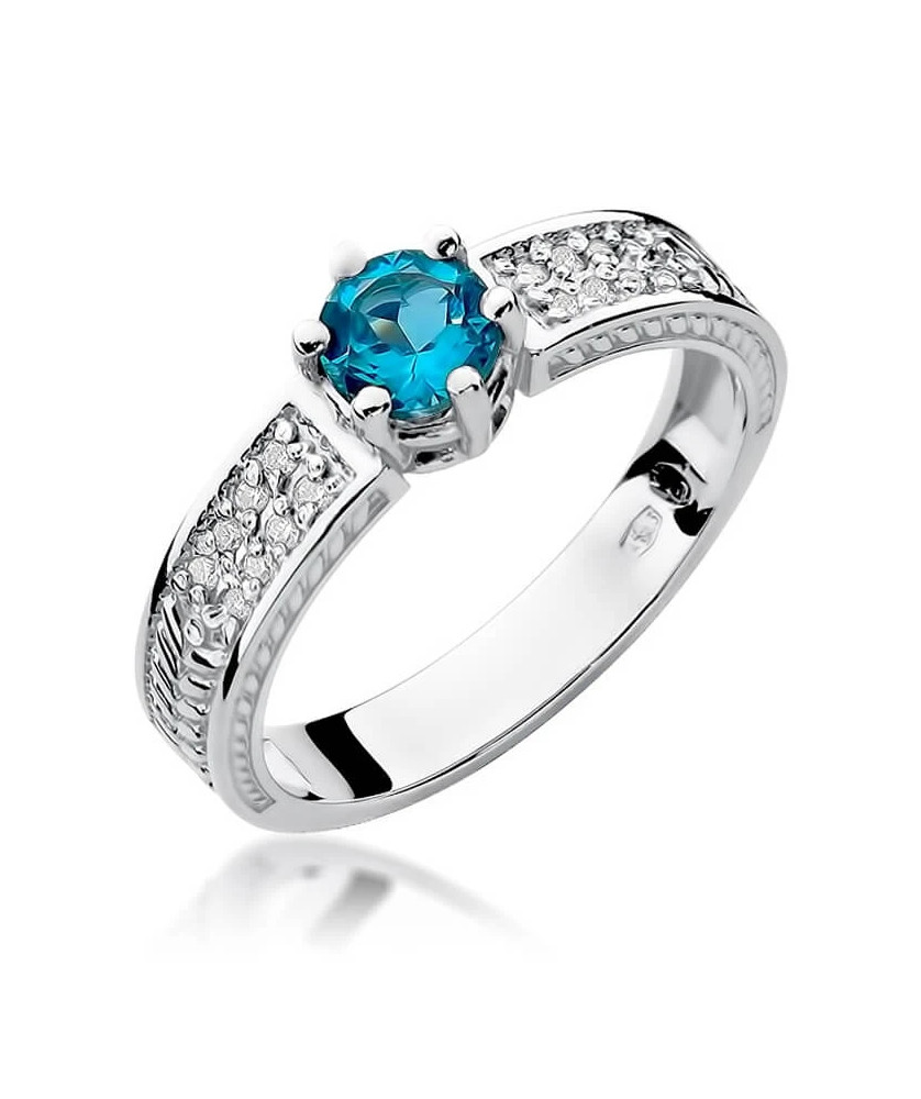 Topaz pierścionek białe złoto 0,50ct