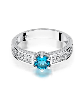 Topaz pierścionek białe złoto 0,50ct