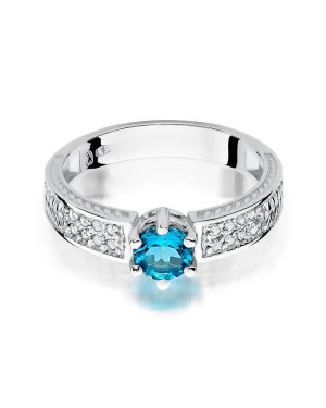 Topaz pierścionek białe złoto 0,50ct