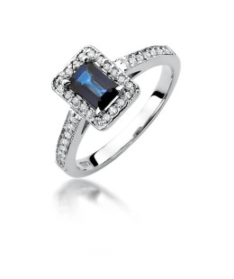 Sapphire ring white gold 0.60ct