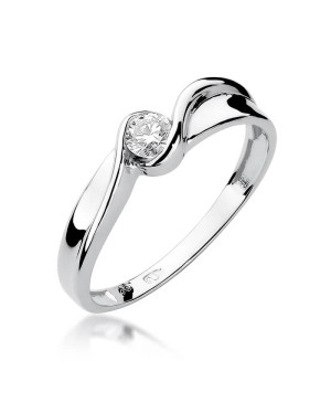 Złoty pierścionek z diamentem Białe złoto EW-278 0,15ct