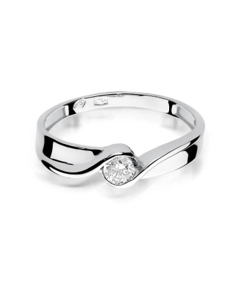 Złoty pierścionek z diamentem Białe złoto EW-278 0,15ct