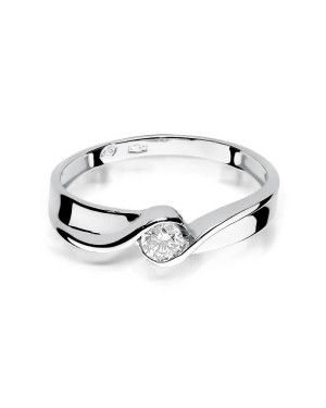 Złoty pierścionek z diamentem Białe złoto EW-278 0,15ct