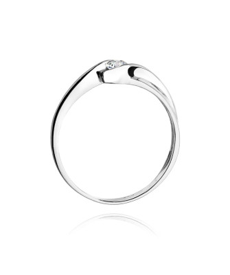 Złoty pierścionek z diamentem Białe złoto EW-278 0,15ct