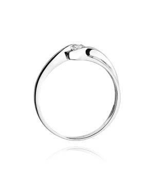 Złoty pierścionek z diamentem Białe złoto EW-278 0,15ct
