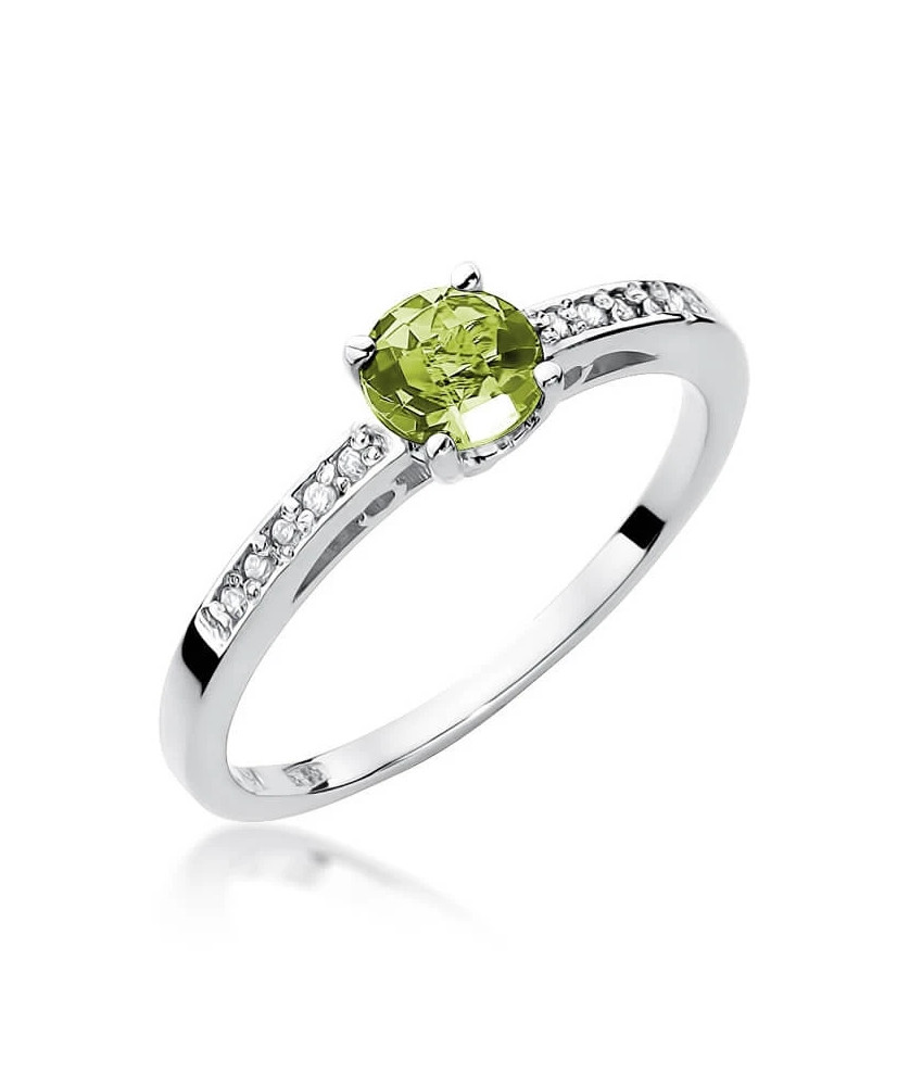 Gold ring with peridot white gold 0.60ct