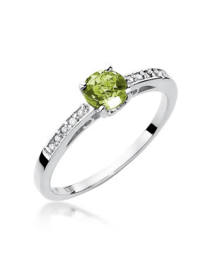 Gold ring with peridot white gold 0.60ct