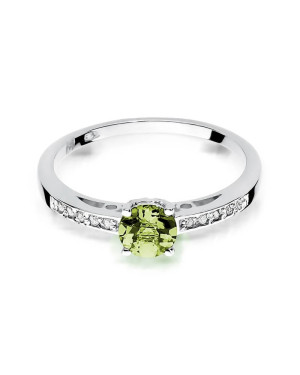 Gold ring with peridot white gold 0.60ct