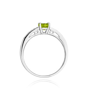 Gold ring with peridot white gold 0.60ct