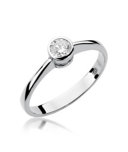 Gold ring with diamond White gold EW-224B 0.30ct