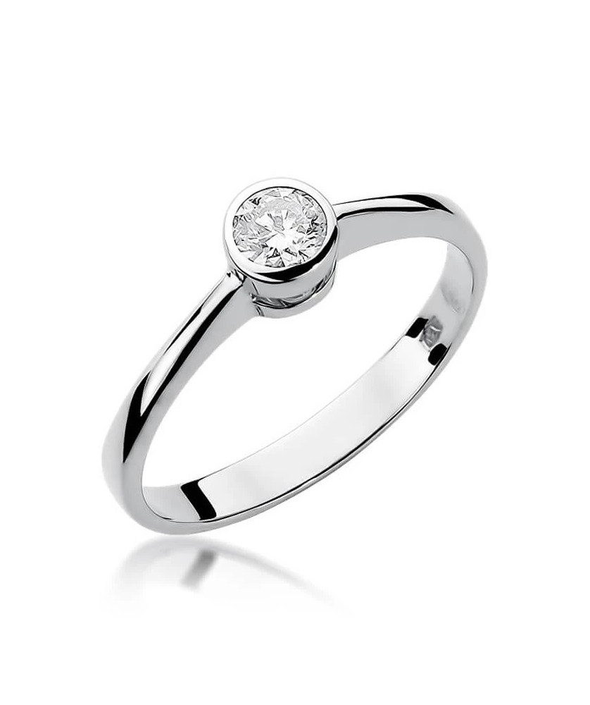 Gold ring with diamond White gold EW-224B 0.30ct