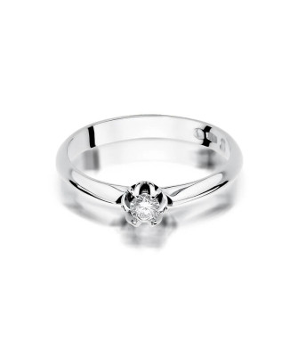 Diamond ring white gold 0.10ct