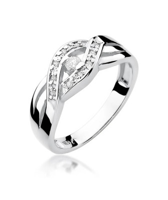 Gold ring with diamond White gold EW-83 0.10ct