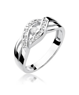 Gold ring with diamond White gold EW-83 0.10ct