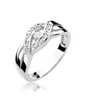 Gold ring with diamond White gold EW-83 0.10ct