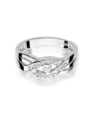 Złoty pierścionek z diamentem Białe złoto EW-83 0,10ct