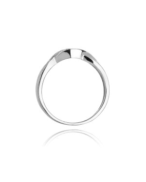 Złoty pierścionek z diamentem Białe złoto EW-83 0,10ct