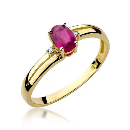Gold ring with diamond EY-68 ruby ​​| GoldJewellery