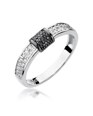 Złoty pierścionek z diamentem Białe złoto EW-297 białe brylanty 0,14ct