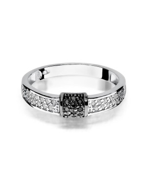 Złoty pierścionek z diamentem Białe złoto EW-297 białe brylanty 0,14ct