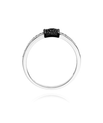 Złoty pierścionek z diamentem Białe złoto EW-297 białe brylanty 0,14ct