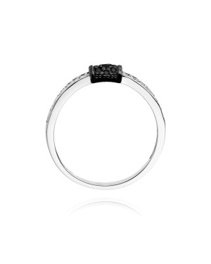 Złoty pierścionek z diamentem Białe złoto EW-297 białe brylanty 0,14ct