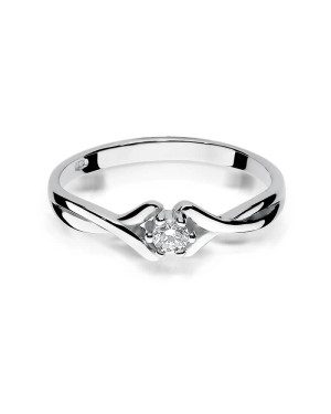Gold ring with diamond White gold EW-190B 0.10ct