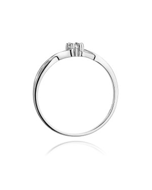 Złoty pierścionek z diamentem Białe złoto EW-190B 0,10ct