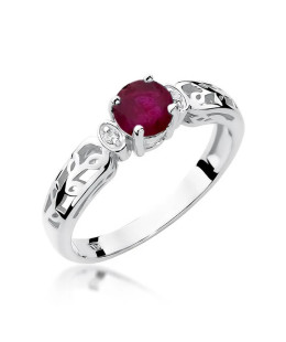 Gold ring with ruby white gold 0.60ct