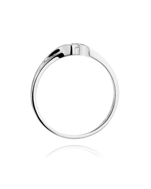 Złoty pierścionek z diamentem Białe złoto EW-332 0,09ct