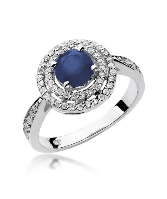 Sapphire ring white gold 1.00ct