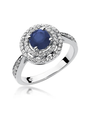 Sapphire ring white gold 1.00ct