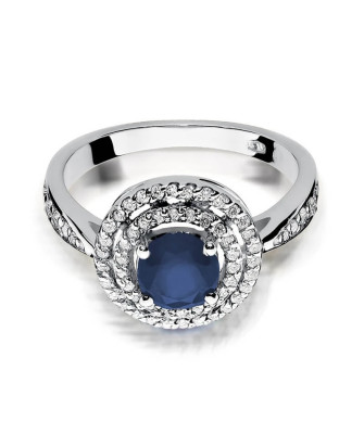 Sapphire ring white gold 1.00ct