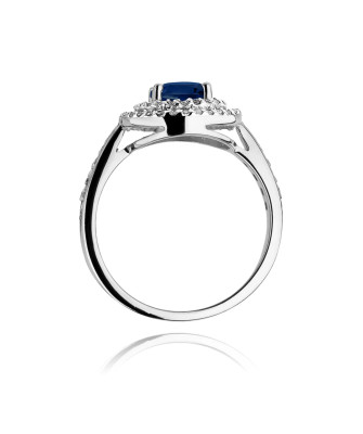 Szafir pierścionek białe złoto 1,00ct