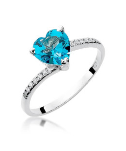 Topaz ring white gold 1.20ct