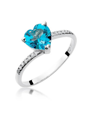 Topaz ring white gold 1.20ct