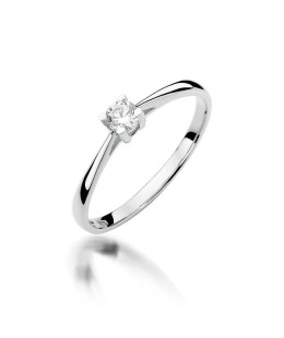 Pierścionek z diamentem białe złoto 0,15ct