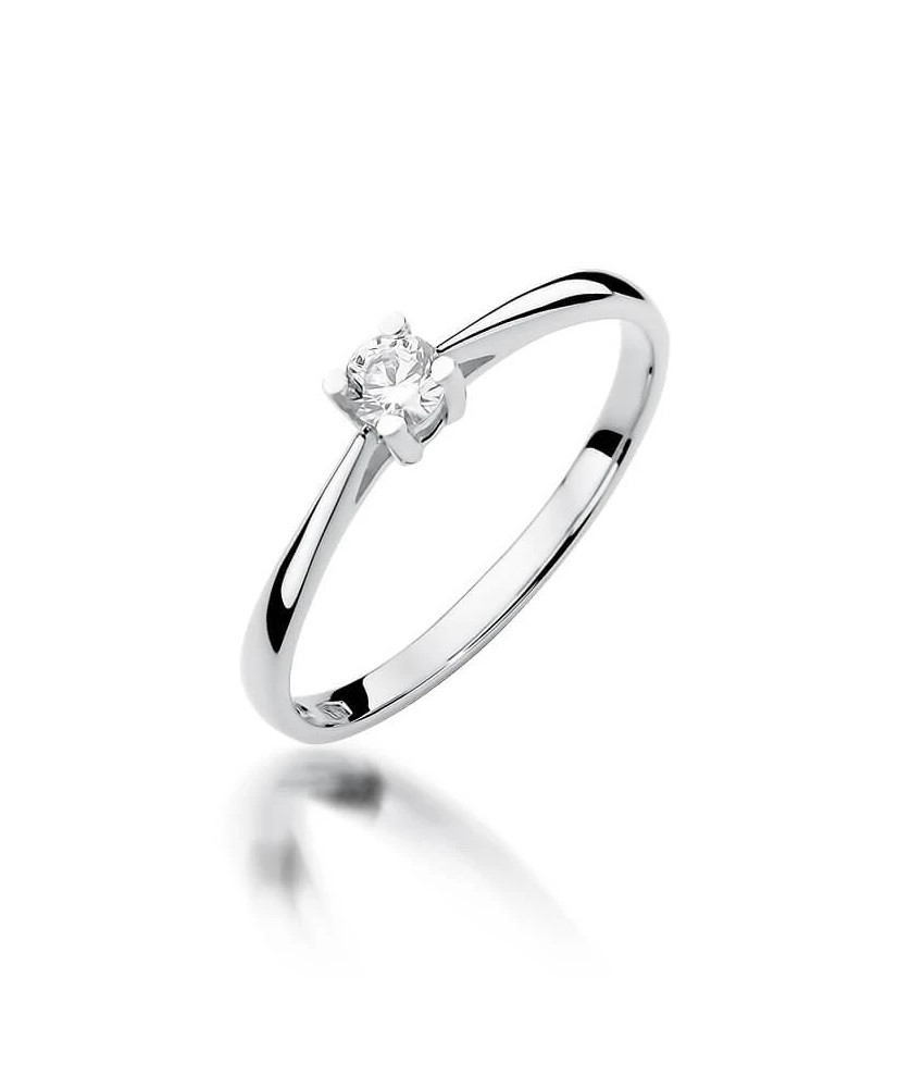 Pierścionek z diamentem białe złoto 0,15ct