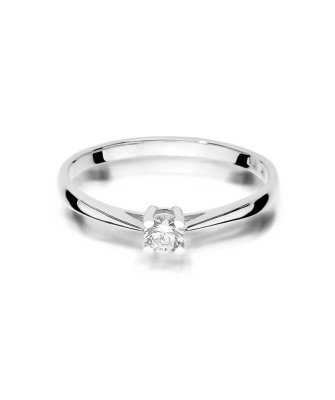 Pierścionek z diamentem białe złoto 0,15ct