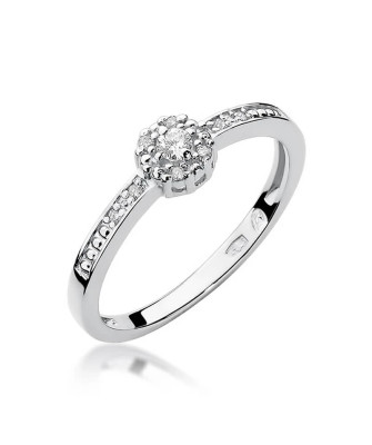 Gold ring with diamonds white gold 0.09ct