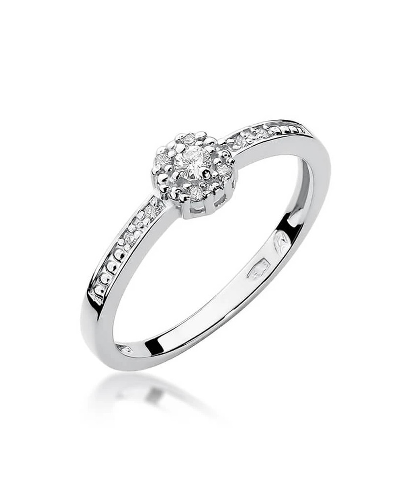 Gold ring with diamonds white gold 0.09ct