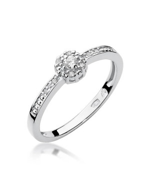 Gold ring with diamonds white gold 0.09ct