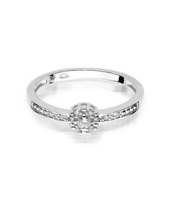 Gold ring with diamonds white gold 0.09ct