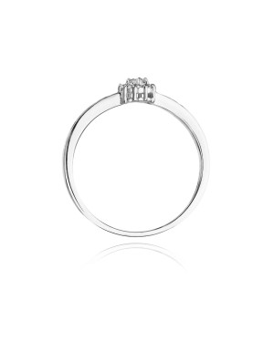 Złoty pierścionek z diamentami białe złoto 0,09ct